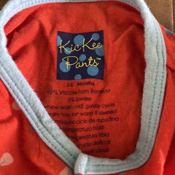 Kickee pants orange canoe bamboo back flap romper - Picture 3 of 4